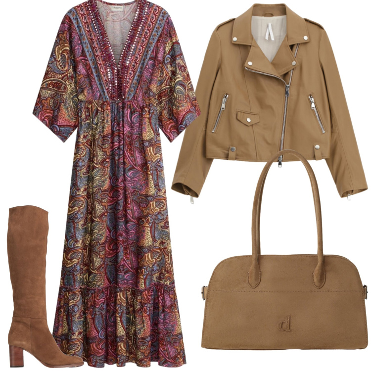 Outfit donna - Miriam. Stile Casual chic per Tutti i giorni. Abbinamento con stivali, vestiti lunghi, giacche, borse a spalla.