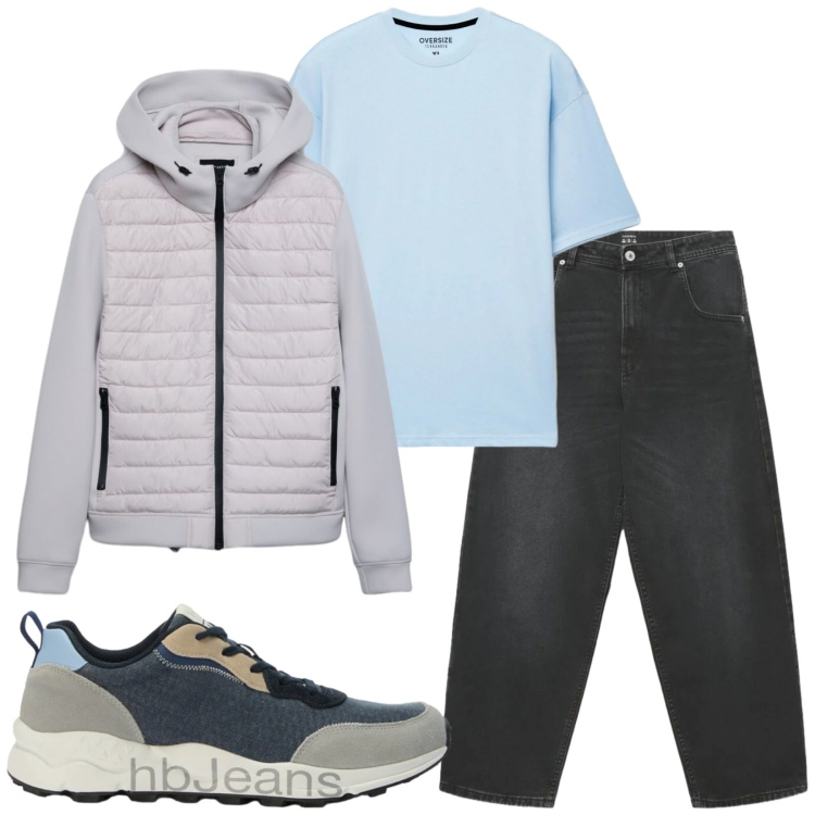 Outfit uomo - Total look #2472212. Stile Casual per Tutti i giorni. Abbinamento con sneakers, jeans, t-shirt, giacche.