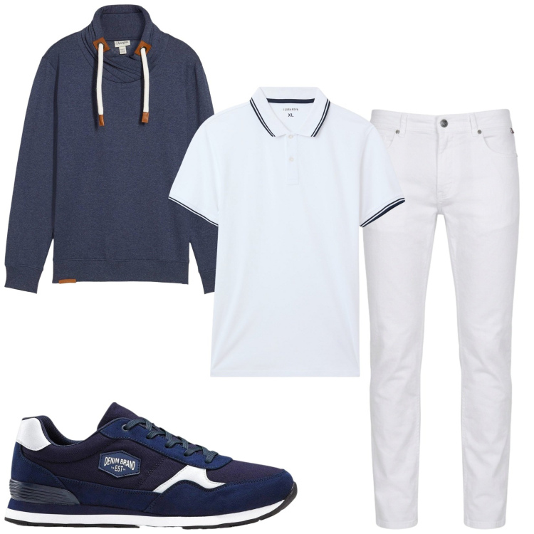 Outfit uomo - Total look #2472221. Stile Casual per Tutti i giorni. Abbinamento con sneakers, felpe, pantaloni, polo.