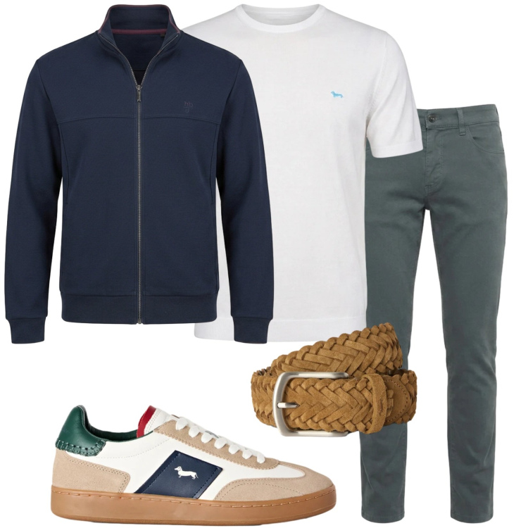 Outfit uomo - Total look #2472298. Stile Casual per Tutti i giorni. Abbinamento con cinture, jeans slim fit, sneakers, t-shirt, felpe.