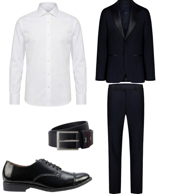 Outfit uomo - Cerimonia doppelganger. Stile Business/Elegante per Cerimonia. Abbinamento con cinture, abiti, scarpe stringate, camicie.