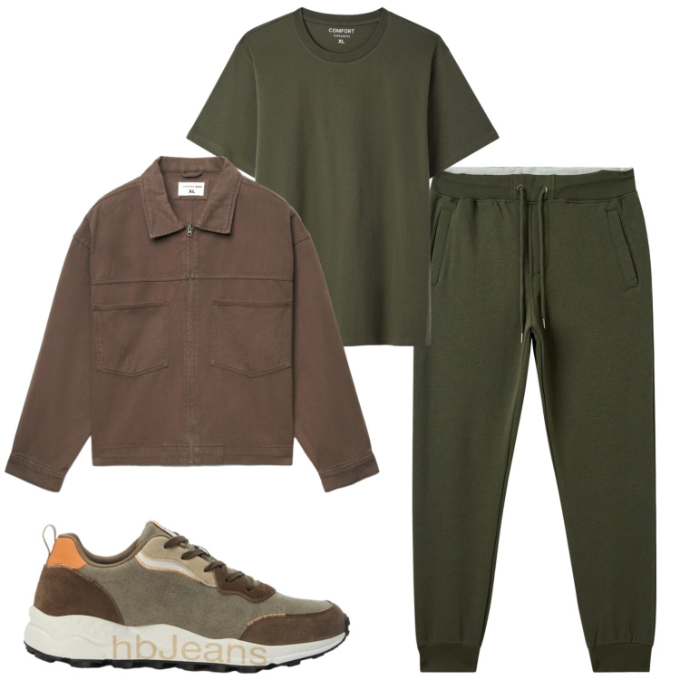 Outfit uomo - City. Stile Casual per Tutti i giorni. Abbinamento con sneakers, cappotti, t-shirt, pantaloni.