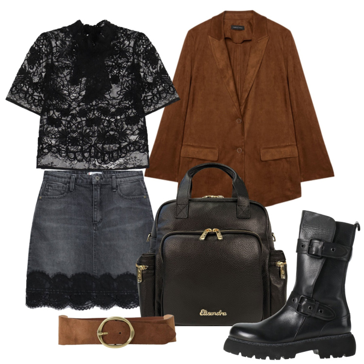 Outfit donna - Settembre. Stile Glamour per Tutti i giorni. Abbinamento con stivaletti, top, cinture, minigonne, blazer, zaini.