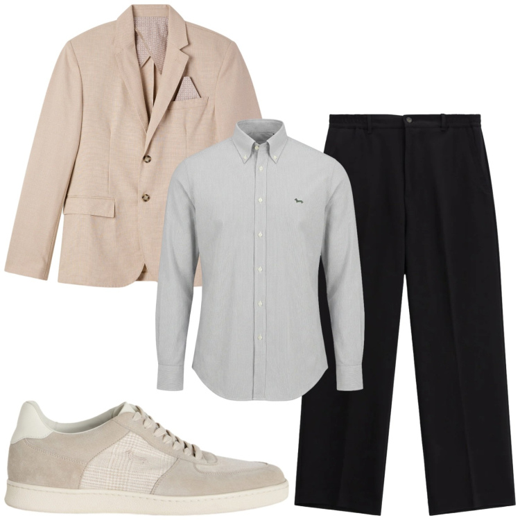 Outfit uomo - Total look #2472461. Stile Trendy per Serata speciale. Abbinamento con camicie, sneakers, pantaloni, giacche.