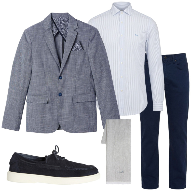 Outfit uomo - Sono bello. Stile Trendy per Serata speciale. Abbinamento con scarpe stringate, sciarpe, camicie, pantaloni, giacche.