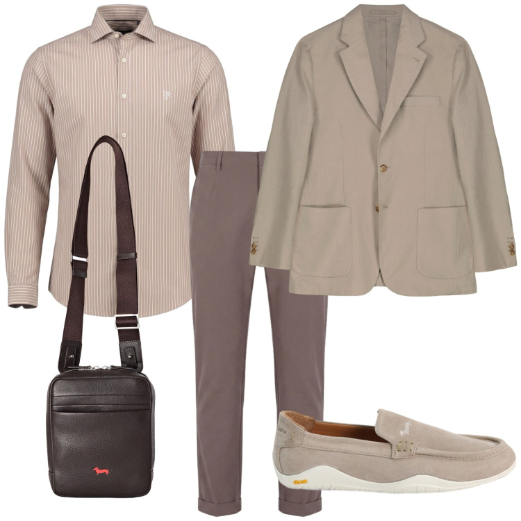 Outfit uomo - Total look #2472466. Stile Trendy per Serata speciale. Abbinamento con pantaloni, scarpe stringate, camicie, borse sportive, giacche.