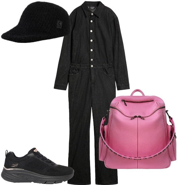 Outfit donna - Back to school. Stile Urban per Scuola/Università. Abbinamento con sneakers, tute, zaini, cappelli con visiera.