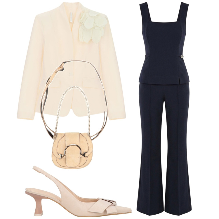 Outfit donna - Al ricevimento. Stile Chic per Cerimonia. Abbinamento con marsupi, décolleté, blazer, tute.