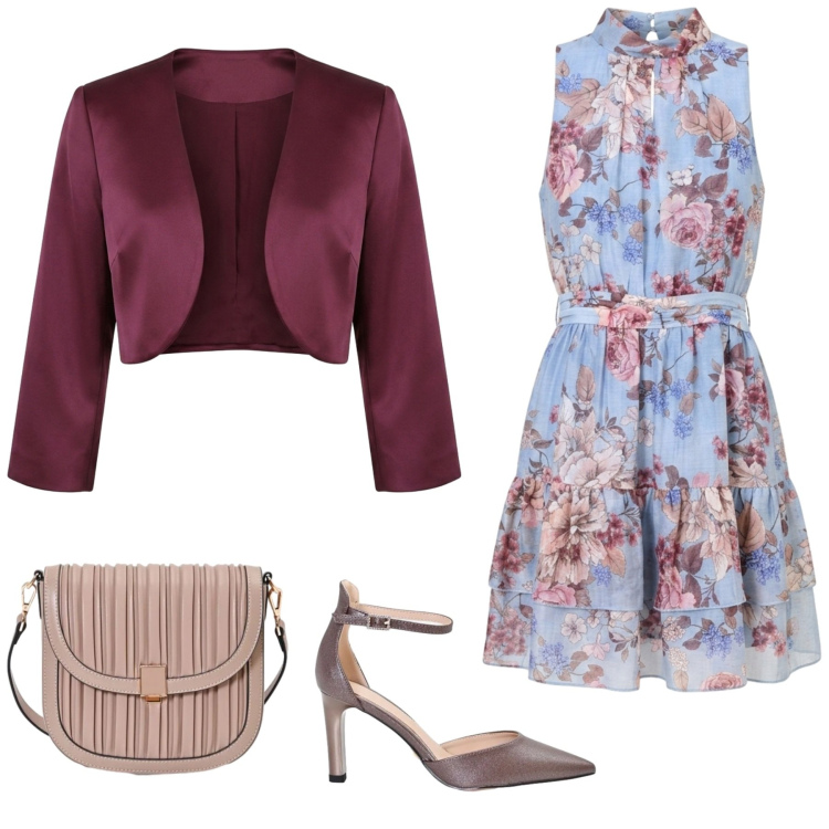 Outfit donna - Total look #2472597. Abbinamento con décolleté, vestiti corti, bolero, borse a tracolla.