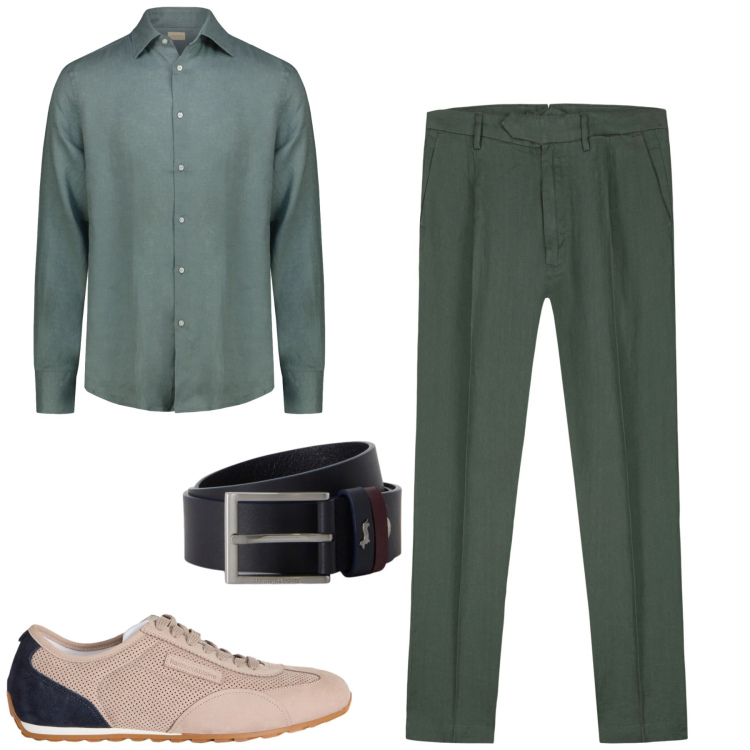 Outfit uomo - City. Stile Urban per Tutti i giorni. Abbinamento con sneakers, cinture, pantaloni, camicie.