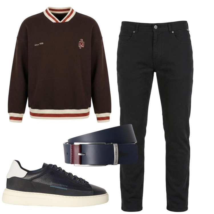 Outfit uomo - City. Stile Casual per Tutti i giorni. Abbinamento con sneakers, pantaloni, cinture, felpe.