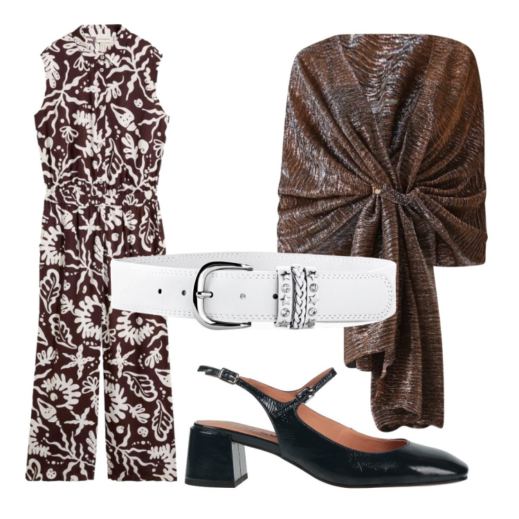 Outfit donna - Settembre. Stile Chic per Cerimonia. Abbinamento con décolleté, tute, cinture, stole.