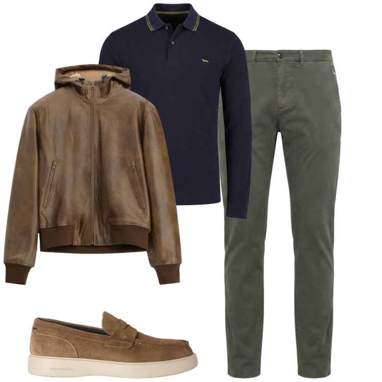 Outfit uomo - City. Stile Urban per Tutti i giorni. Abbinamento con scarpe stringate, polo, pantaloni, giacche.