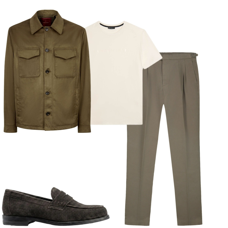 Outfit uomo - City. Stile Urban per Tutti i giorni. Abbinamento con giacche, pantaloni, scarpe stringate, t-shirt.