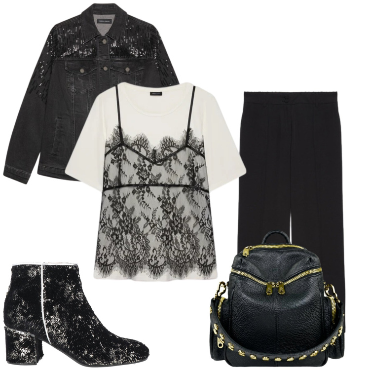 Outfit donna - Lucilla. Stile Casual chic per Tutti i giorni. Abbinamento con stivaletti, pantaloni, t-shirt, cappotti, zaini.