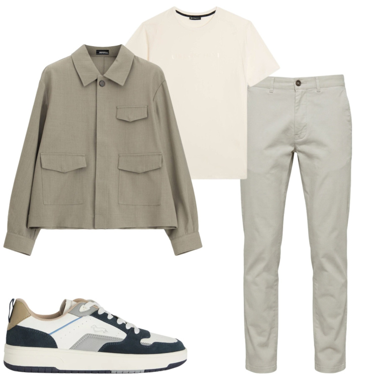Outfit uomo - Total look #2472913. Stile Casual per Tutti i giorni. Abbinamento con pantaloni, sneakers, camicie, t-shirt.