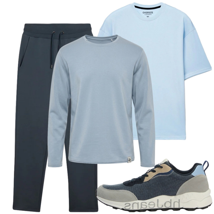 Outfit uomo - Davide. Stile Casual per Tutti i giorni. Abbinamento con sneakers, felpe, pantaloni, t-shirt.