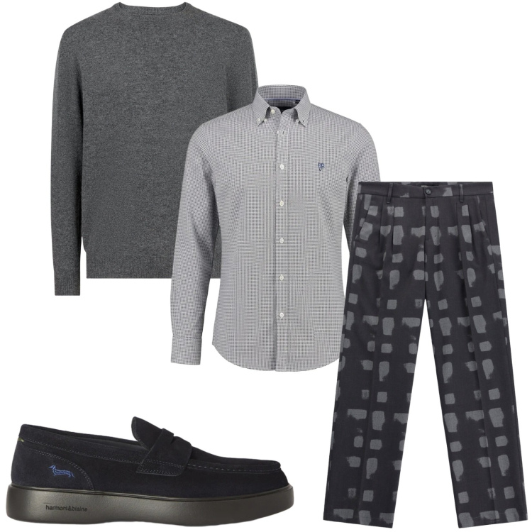 Outfit uomo - Total look #2472941. Stile Trendy per Serata speciale. Abbinamento con scarpe stringate, camicie, pantaloni, maglieria.