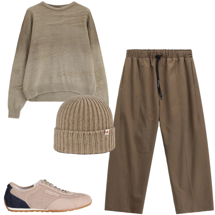 Outfit uomo - Total look #2472955. Stile Casual per Tutti i giorni. Abbinamento con sneakers, maglieria, pantaloni, berretti.