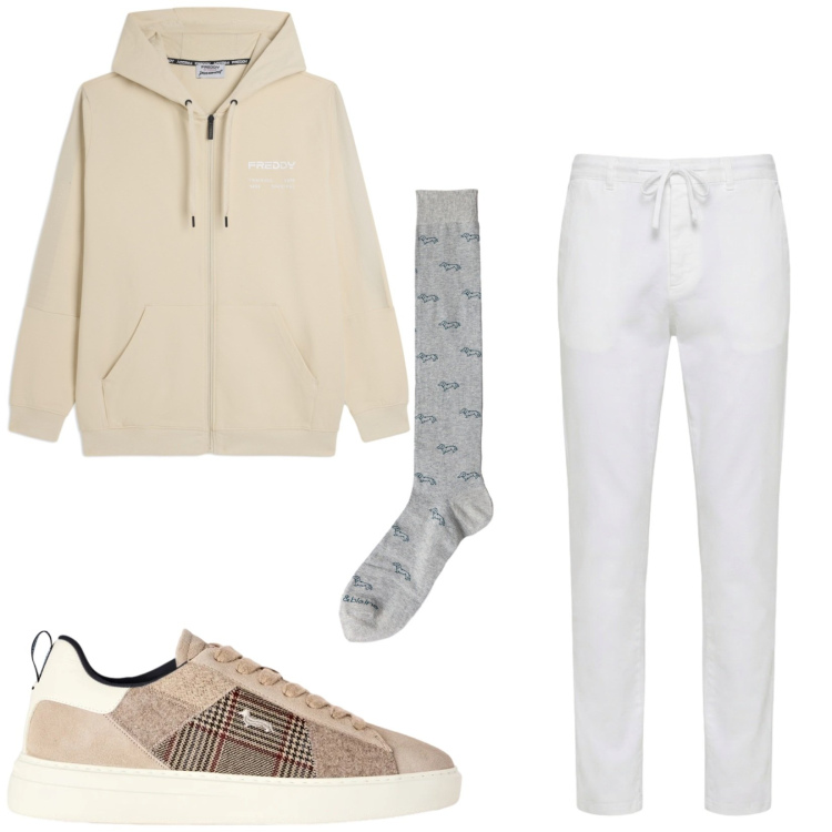 Outfit uomo - Total look #2472964. Stile Casual per Tutti i giorni. Abbinamento con sneakers, calzini, pantaloni, felpe con cappuccio.