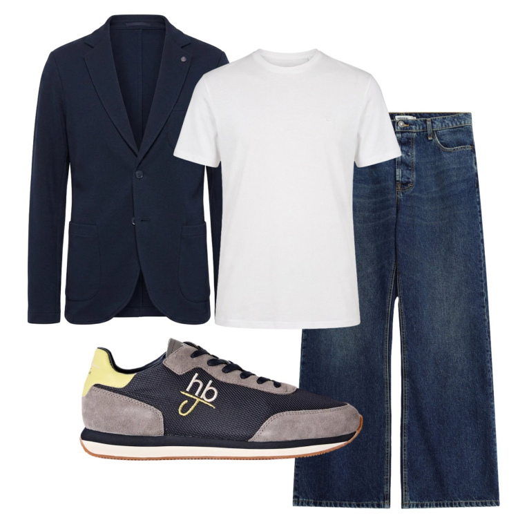 Outfit uomo - Total look #2472974. Stile Trendy per Tutti i giorni. Abbinamento con sneakers, t-shirt, giacche, jeans.