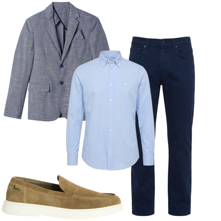 Outfit uomo - Total look #2472977. Stile Business/Elegante per Ufficio. Abbinamento con scarpe stringate, pantaloni, camicie, giacche.