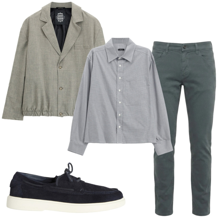 Outfit uomo - Total look #2472992. Stile Trendy per Tutti i giorni. Abbinamento con jeans slim fit, scarpe stringate, camicie, giacche.