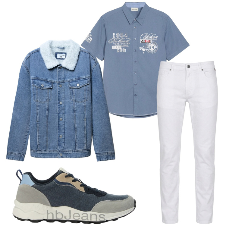 Outfit uomo - Total look #2472999. Stile Casual per Tutti i giorni. Abbinamento con pantaloni, sneakers, giacche, camicie a manica corta.