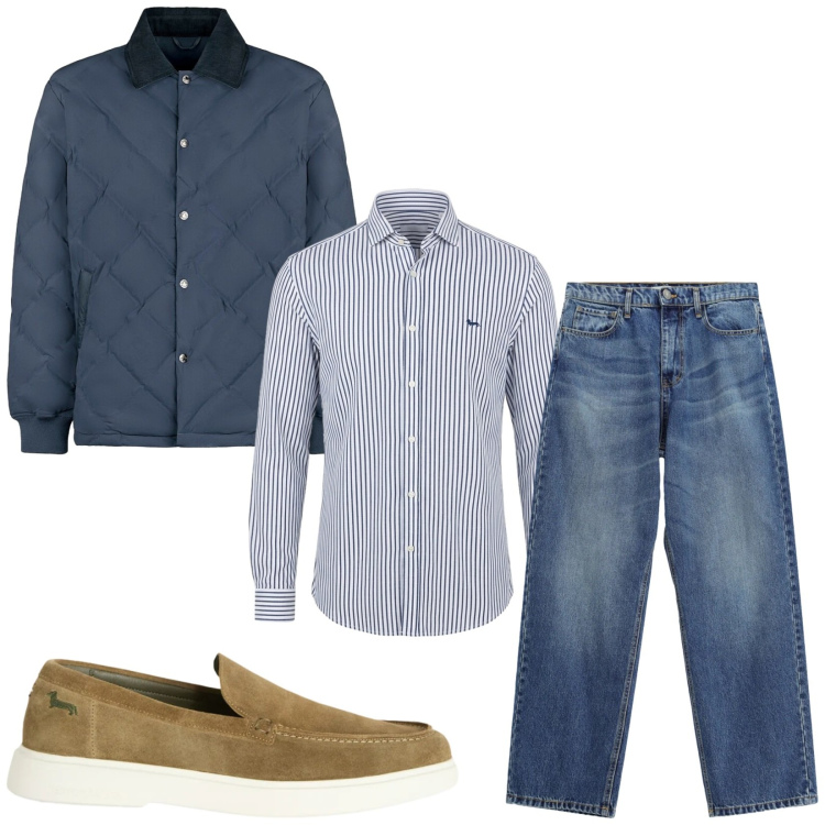 Outfit uomo - Total look #2473002. Stile Casual per Tutti i giorni. Abbinamento con scarpe stringate, camicie, jeans, giacche.