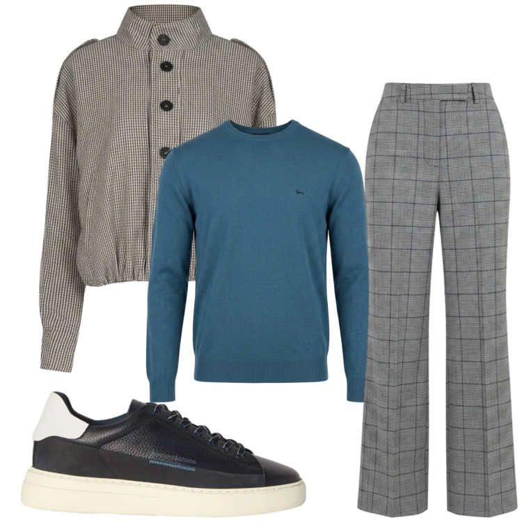 Outfit uomo - Total look #2473005. Stile Trendy per Serata speciale. Abbinamento con sneakers, maglieria, pantaloni, blazer.
