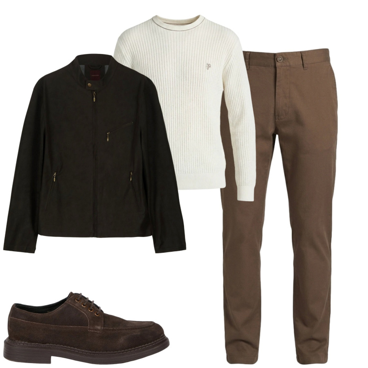 Outfit uomo - City. Stile Urban per Tutti i giorni. Abbinamento con pantaloni, maglieria, scarpe stringate, giacche.