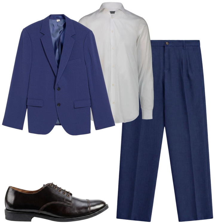 Outfit uomo - City. Stile Business/Elegante per Tutti i giorni. Abbinamento con giacche, pantaloni, camicie, scarpe stringate.
