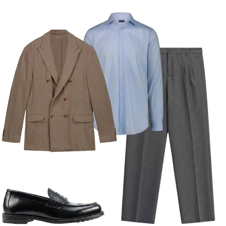 Outfit uomo - City. Stile Urban per Tutti i giorni. Abbinamento con pantaloni, giacche, camicie, scarpe stringate.