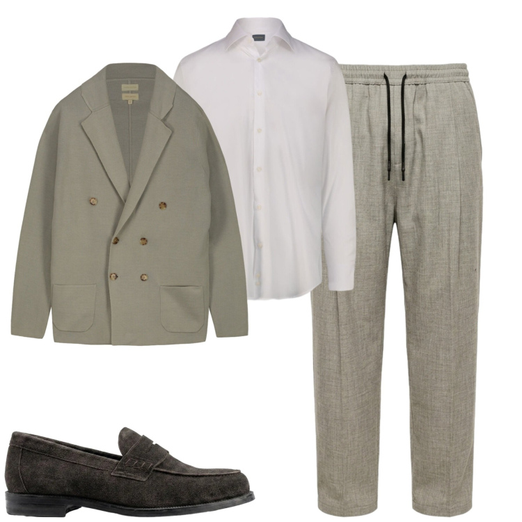 Outfit uomo - City. Stile Urban per Tutti i giorni. Abbinamento con pantaloni, cardigans, scarpe stringate, camicie.