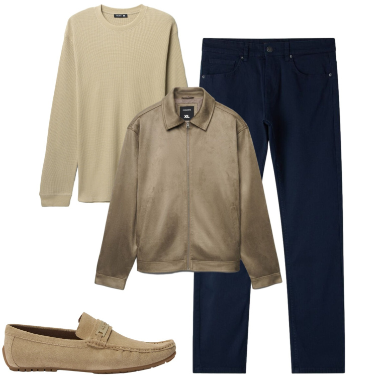 Outfit uomo - City. Stile Urban per Tutti i giorni. Abbinamento con scarpe stringate, giacche, maglieria, pantaloni.