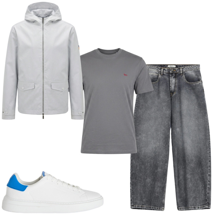 Outfit uomo - Total look #2473045. Stile Casual per Tutti i giorni. Abbinamento con t-shirt, sneakers, giacche, jeans.