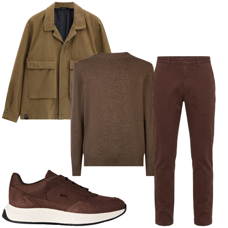 Outfit uomo - Total look #2473071. Stile Casual per Tutti i giorni. Abbinamento con sneakers, pantaloni, cappotti, maglieria.