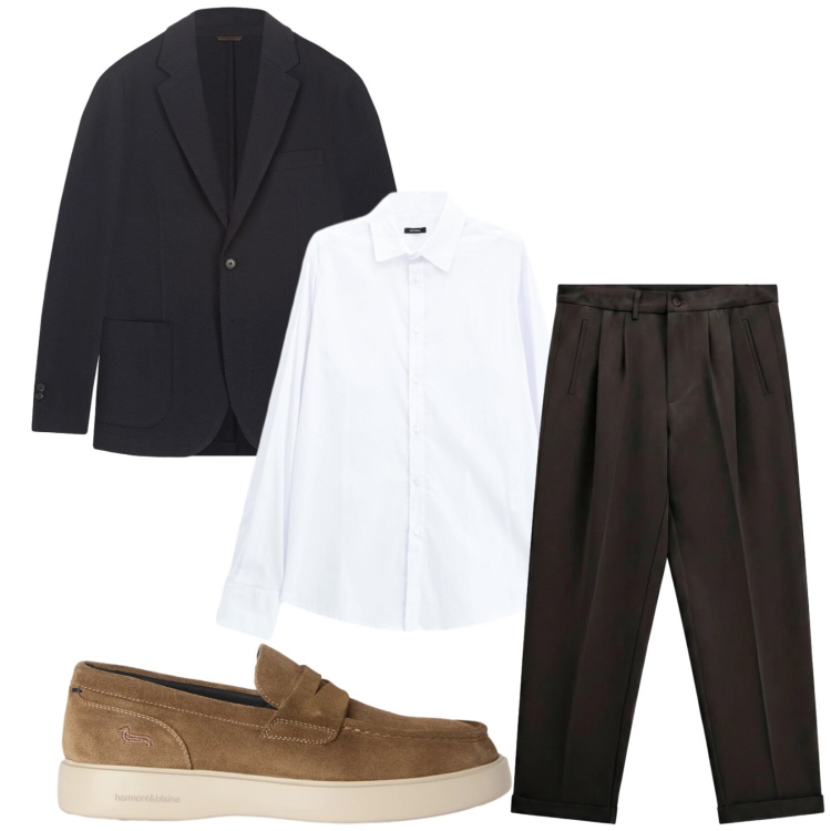 Outfit uomo - Total look #2473085. Stile Business/Elegante per Ufficio. Abbinamento con scarpe stringate, camicie, pantaloni, giacche.