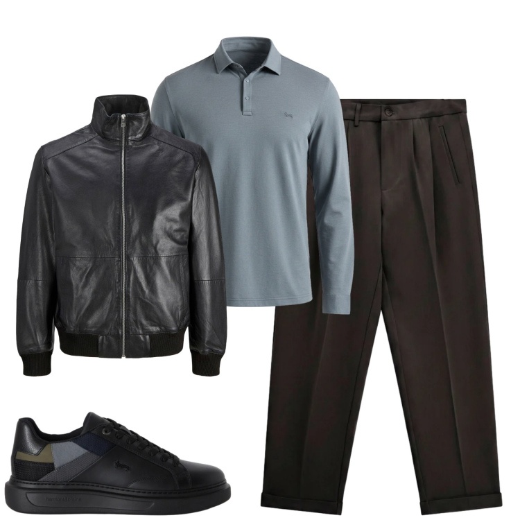 Outfit uomo - City. Stile Urban per Tutti i giorni. Abbinamento con sneakers, polo, pantaloni, giacche.
