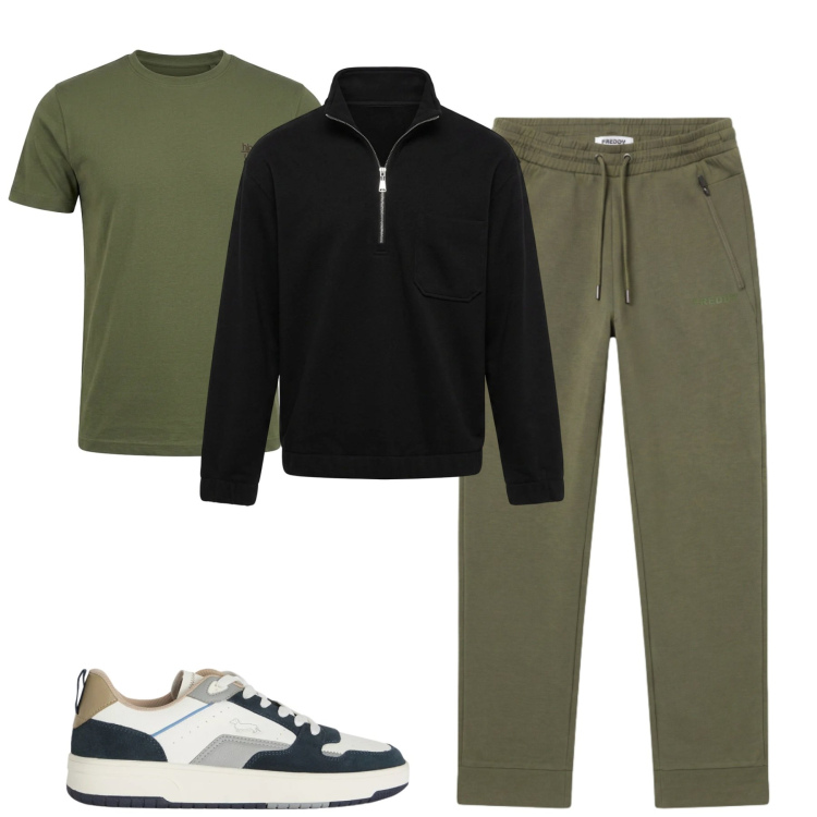 Outfit uomo - Weekend. Stile Casual per Tutti i giorni. Abbinamento con t-shirt, sneakers, felpe, pantaloni.