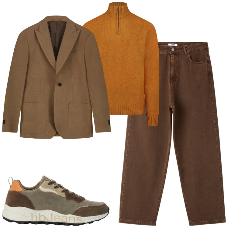 Outfit uomo - Fall. Stile Urban per Tutti i giorni. Abbinamento con sneakers, maglieria, giacche, pantaloni.