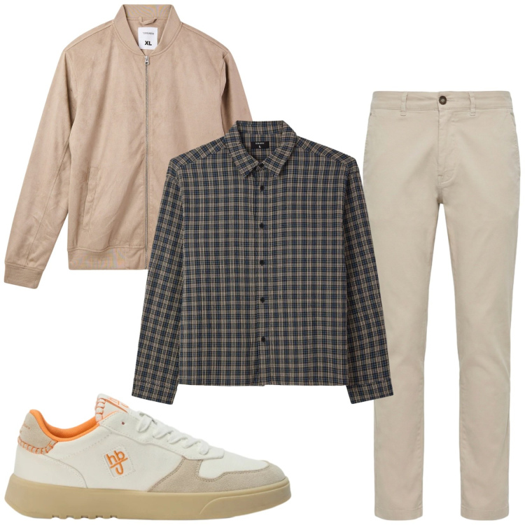 Outfit uomo - Total look #2473376. Stile Casual per Tutti i giorni. Abbinamento con sneakers, pantaloni, bomber, camicie.