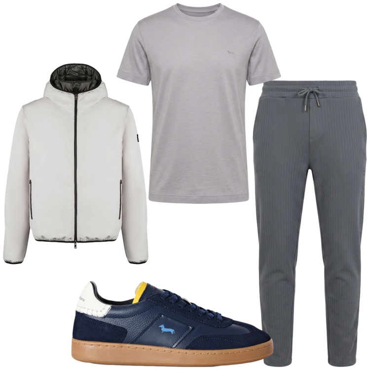Outfit uomo - Total look #2473378. Stile Trendy per Tutti i giorni. Abbinamento con t-shirt, pantaloni, sneakers, giacche.