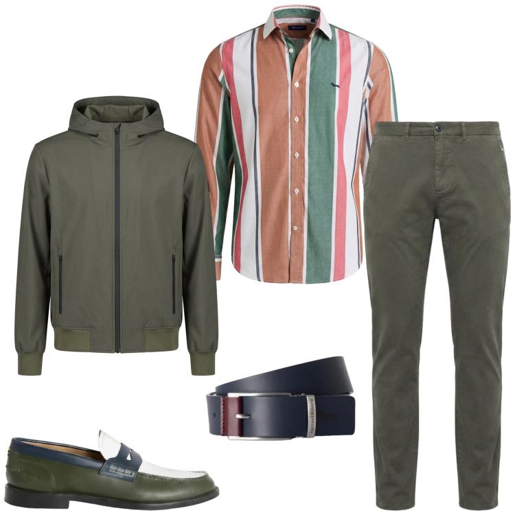 Outfit uomo - Total look #2473382. Stile Trendy per Serata speciale. Abbinamento con pantaloni, cinture, scarpe stringate, camicie, giacche.