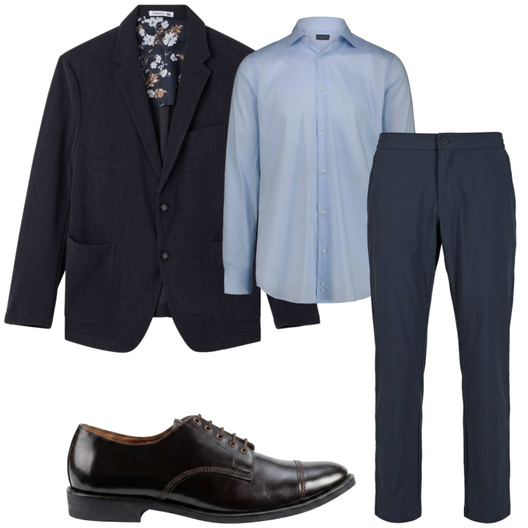 Outfit uomo - Total look #2473389. Stile Business/Elegante per Ufficio. Abbinamento con camicie, scarpe stringate, giacche, pantaloni.