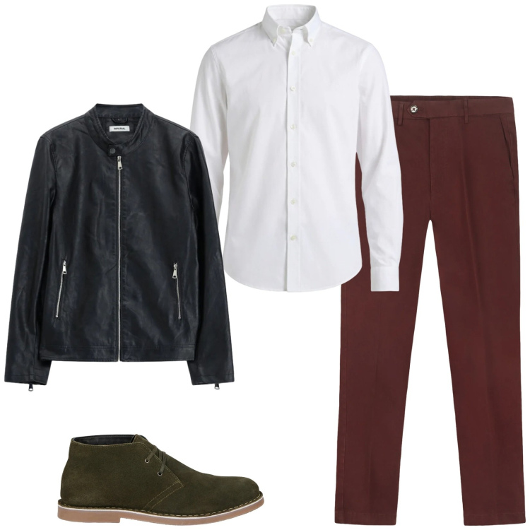 Outfit uomo - Total look #2473414. Stile Trendy per Serata speciale. Abbinamento con camicie, giacche, pantaloni chino, stivali e stivaletti.