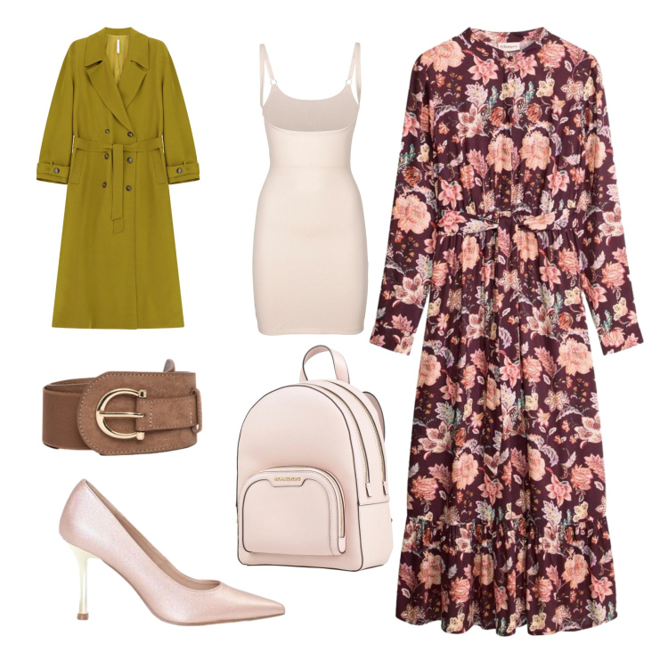 Outfit donna - Total look #2473469. Stile Casual per Tutti i giorni. Abbinamento con zaini, sottovesti, vestiti lunghi, trench, décolleté, cinture.