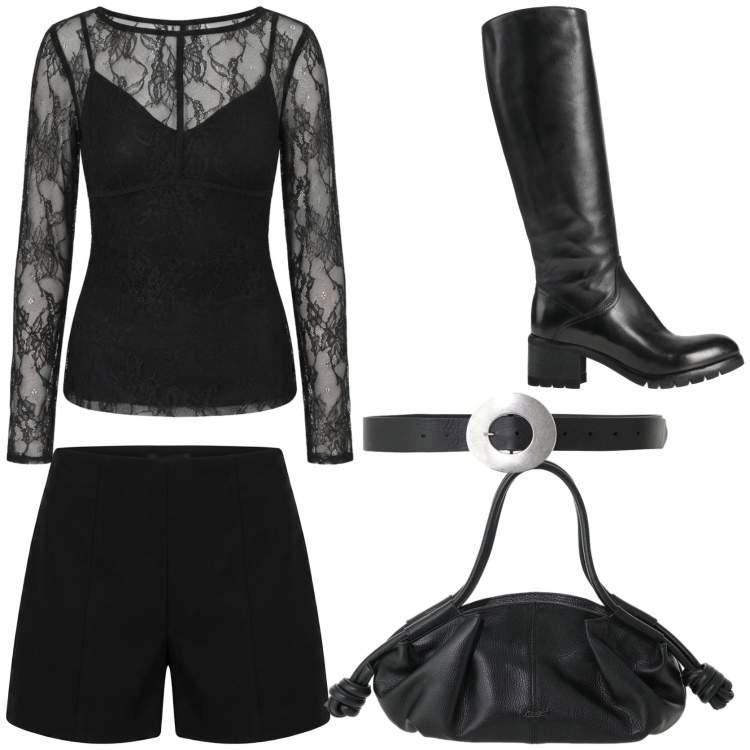 Outfit donna - Appunti di stile. Stile Glamour per Tutti i giorni. Abbinamento con stivali, borse a mano, cinture, bluse, shorts.