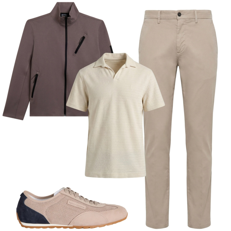 Outfit uomo - City. Stile Casual per Tutti i giorni. Abbinamento con sneakers, pantaloni, polo, felpe.