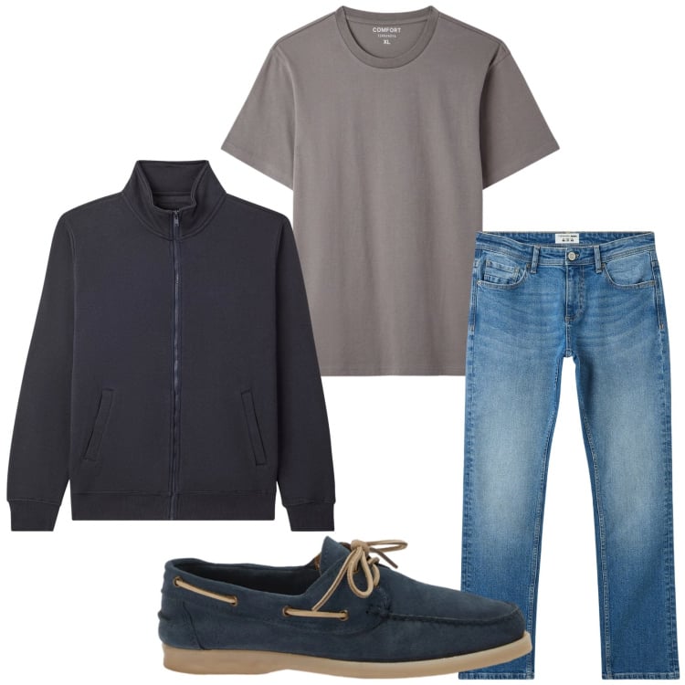 Outfit uomo - Total look #2473604. Stile Casual per Tutti i giorni. Abbinamento con scarpe stringate, jeans, giacche, t-shirt.